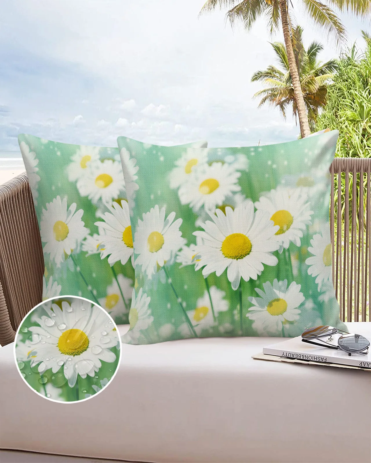 

Daisy Beautiful Dreaming Pillowcase Modern Sofa Car Waist Cushion Covers Home Office Decor Printed Waterproof Pillow Cases