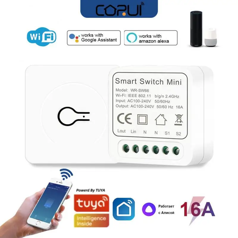 

Умный мини-выключатель Tuya 16 А с поддержкой Wi-Fi и таймером