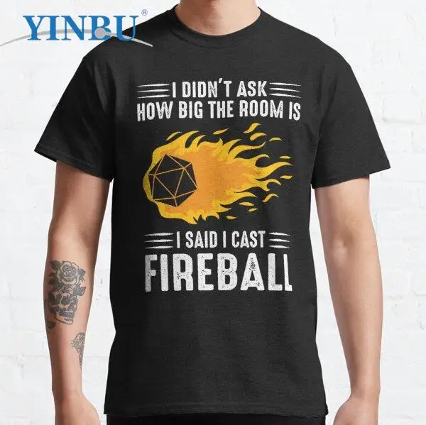 

I cast Fireball Wizard Sorcerer DM Gift TTRPG t shirts High quality Men's short t-shirt YINBU Brand 2023 Graphic Tee