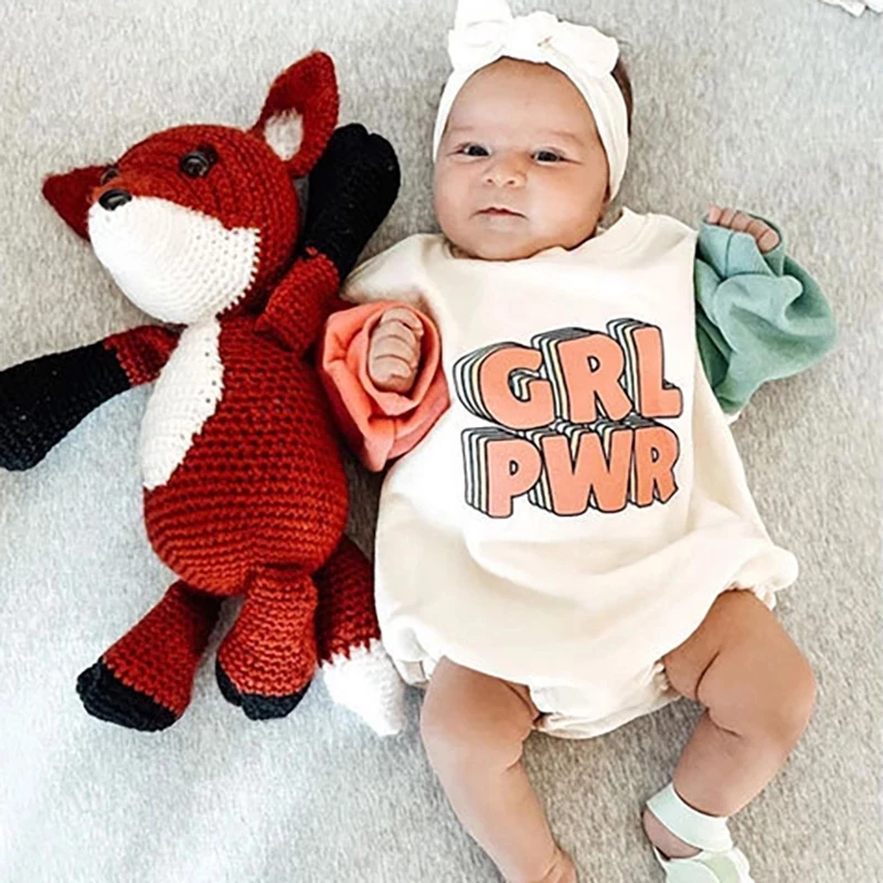 

2022 Baby Bodysuits Letters Print Toddler Girls One Piece Infant Color Contrast Long Sleeve Outfit Baby Unisex Clothes