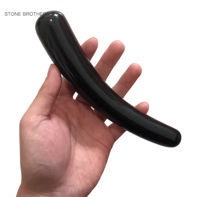 

Hot Sale 100% Natural Black Obsidian Crystal Wand Healing Crystal Gemstone Yoni Massage Stick As Gift For Women