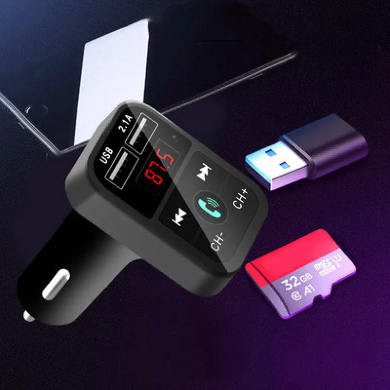 Автомобильный MP3-плеер B2 с поддержкой Bluetooth, автомобильная электронная карта, Mp3 автомобильный Bluetooth-приемник, Автомобильный подголовник Mp3 с...