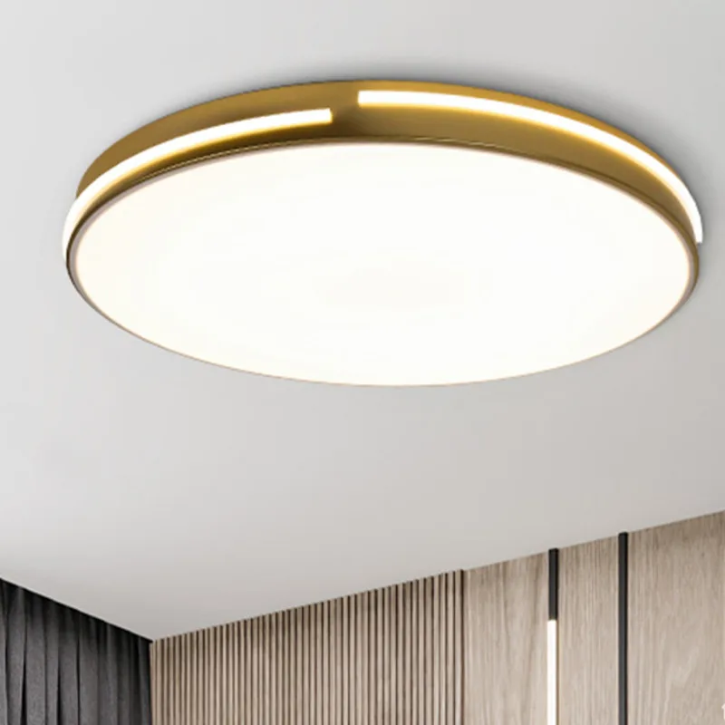

Imitation Copper Light Luxury Ceiling Lamp Ultra-thin Led Indoor Lighting Smart Chandeliers For Living Room Simple Room Lighting