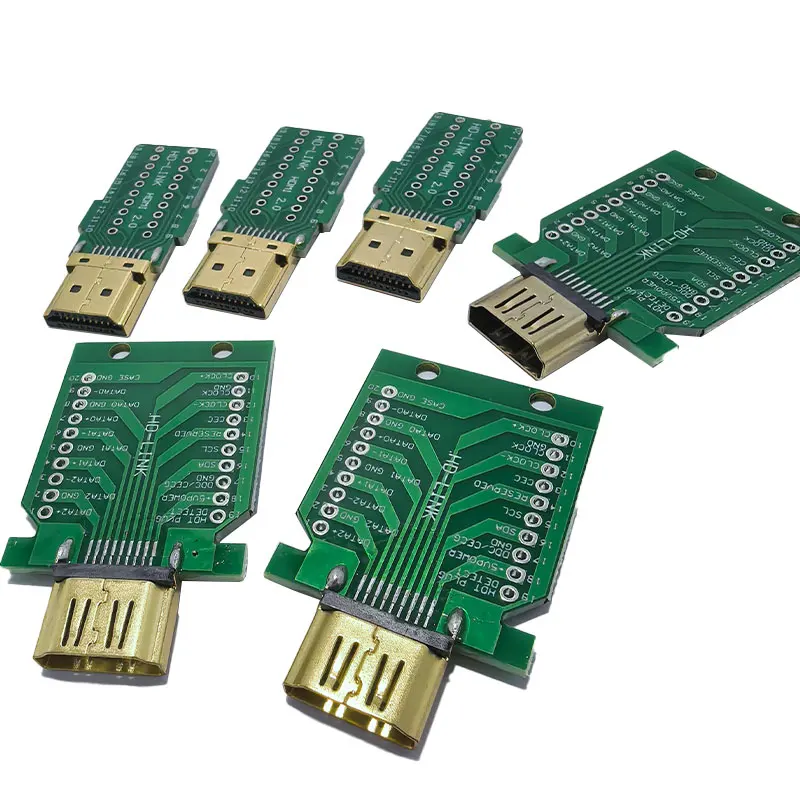 Фото Кабельный разъем HDMI DIY (сделай сам) стандартный, 19-контактный, с позолоченными контактами, для ремонта (штекер-гнездо) №2
