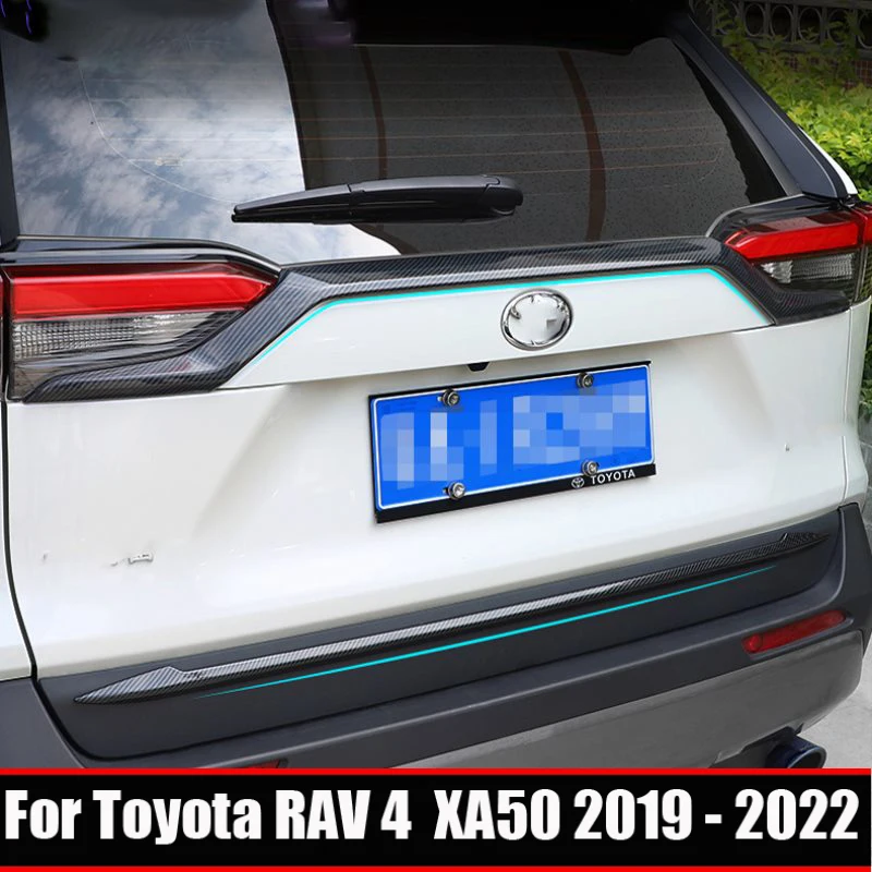 

Черная задняя дверная полоса из АБС-пластика для Toyota RAV4 RAV 4 XA50 2019 -2023, отделка багажника, внешние детали, аксессуары для украшения