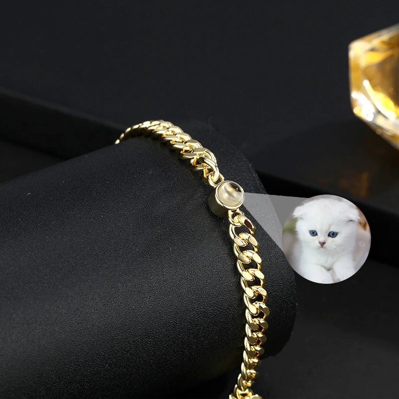 Couple Cuban Chain Projection Bracelet Customization Photo Men Jewelry Nice Gifts For Dad's Boyfriend Drop Shipping