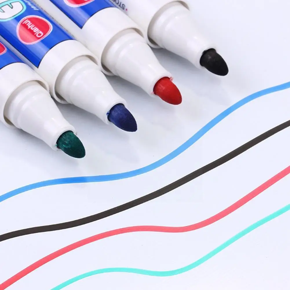 

Magical Water Painting Whiteboard Pen 4 Colors Pvc Pen Blackboard Pen Marker Water-based Dry Color Erasable Erase Non-toxic F7b5