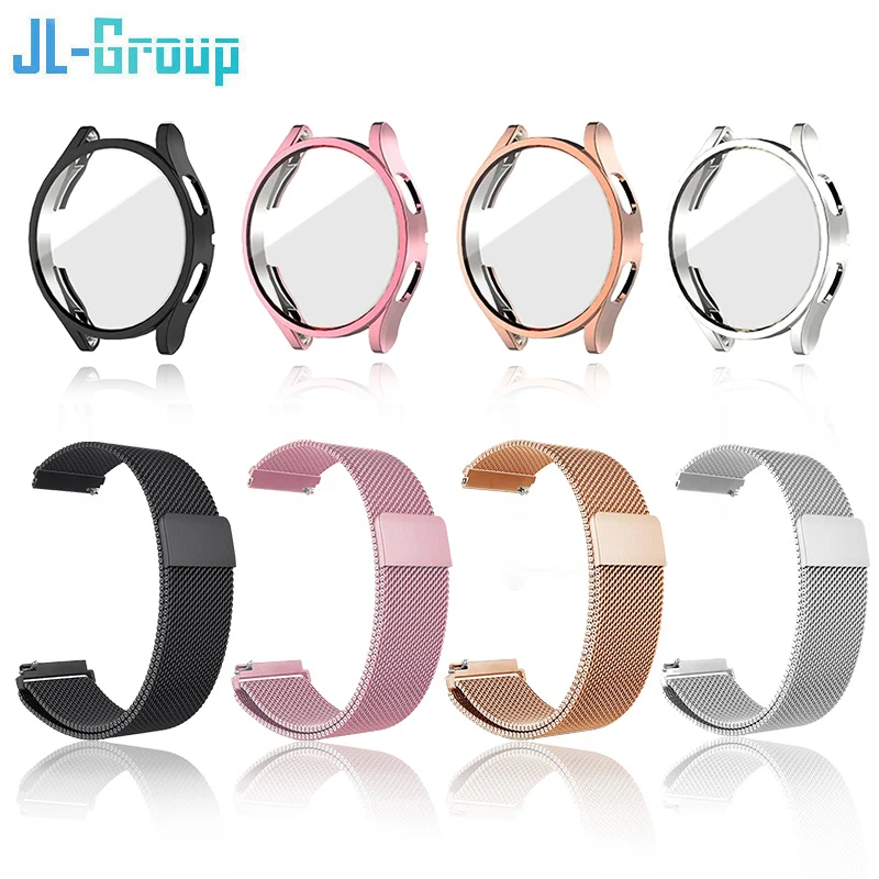 Metal Strap For Samsung Galaxy Watch 4 5 Active 2 40mm 44mm Band With Case TPU Screen Protector Watch 3 Magnetic Loop Bracelet