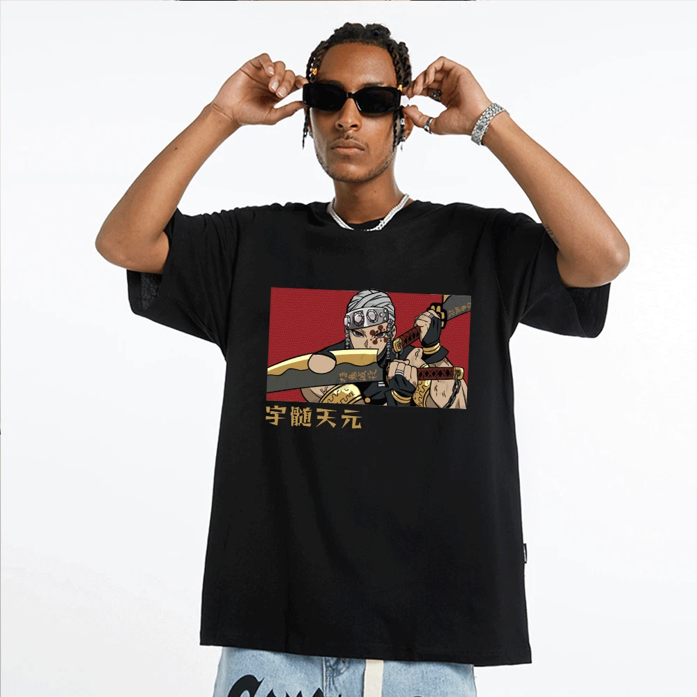 

Demon Slayer KImetsu No Yaiba T-Shirt Tengen Uzui Anime T Shirt Men's Woemn's Oversized Harajuku Streetwear Short Sleeve Tops