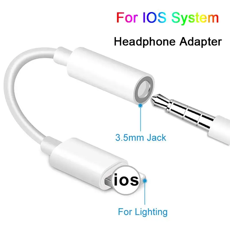 

8Pin To 3.5mm Jack AUX Cable iPhone AUX Audio Earphone Converter iPhone to 3.5mm Adapters Headphone Jack Cable For iPhone 13 12