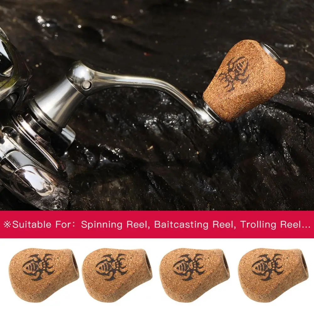 Fishing Reel Knob Spider Pattern Anti-skid Fishing Reel Knob Cork Reel Handle Grip Fishing Refit Accessories for Spinning Reel