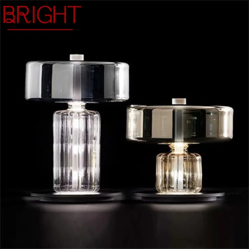 

BRIGHT Nordic Table Lamp Modern Design Vintage Glass Desk Light LED Simple for Home Living Room Bedroom Decor