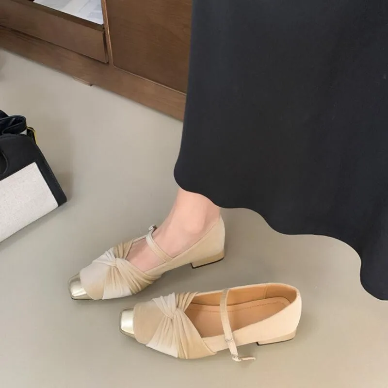 Женская обувь 2024 бархатные балетки женские туфли Мэри Джейн на плоской подошве с