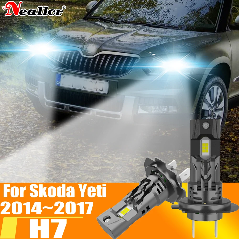 

2x H7 Led Headlight Canbus H18 Car Bulb High Power 6000K White Light Driving Running Diode Lamp 12v 55w For Skoda Yeti 2014~2017