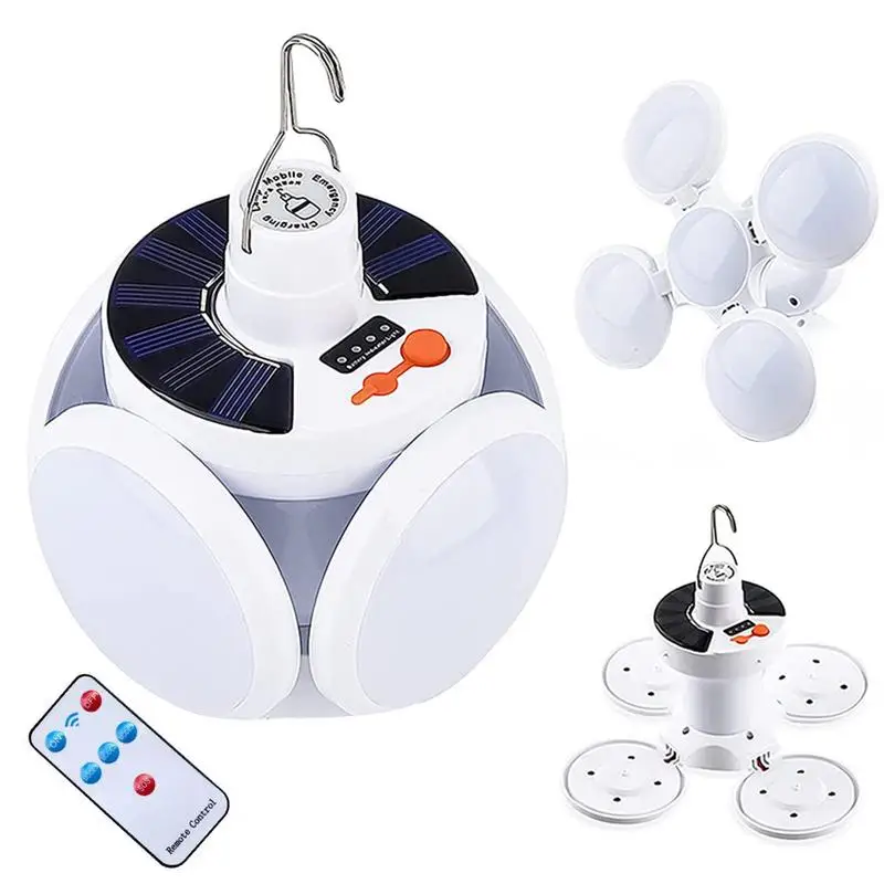 

Solar Camping Lantern LED Camping Lantern Lamp Tent Lamp 5 Modes Solar Camping Lantern For Outdoor Hiking 4 Adjustable Panels