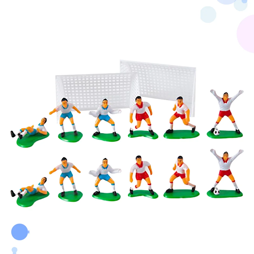 

Cake Soccer Topper Footballcupcake Decorations Theme Birthdayparty Toppers Figurines Supplies Decor Miniature Ornament Picks