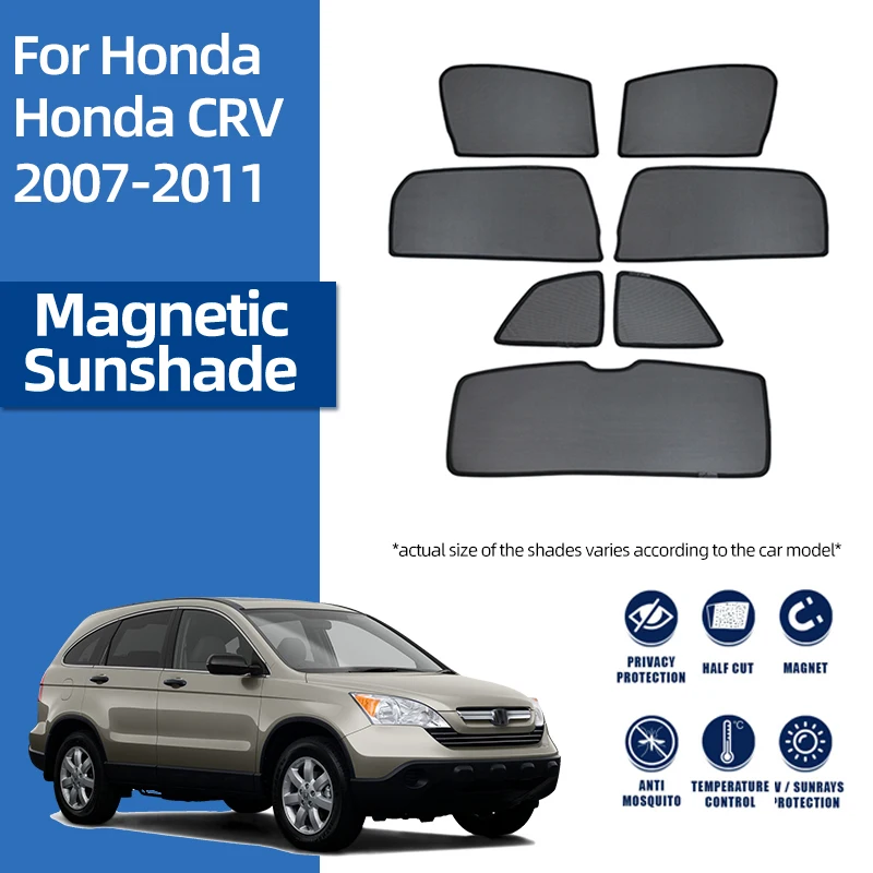 

For Honda CR-V III CRV 2006-2011 Rear Side Window Sun Shade Visor Magnetic Car Sunshade Front Windshield Mesh Frame Curtain