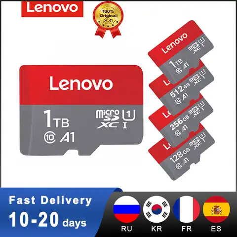 Micro SD карта памяти Lenovo, класс 10, 128 ГБ, 32 ГБ, 64 ГБ, 256 ГБ, 512 ГБ, ТБ, 16 ГБ