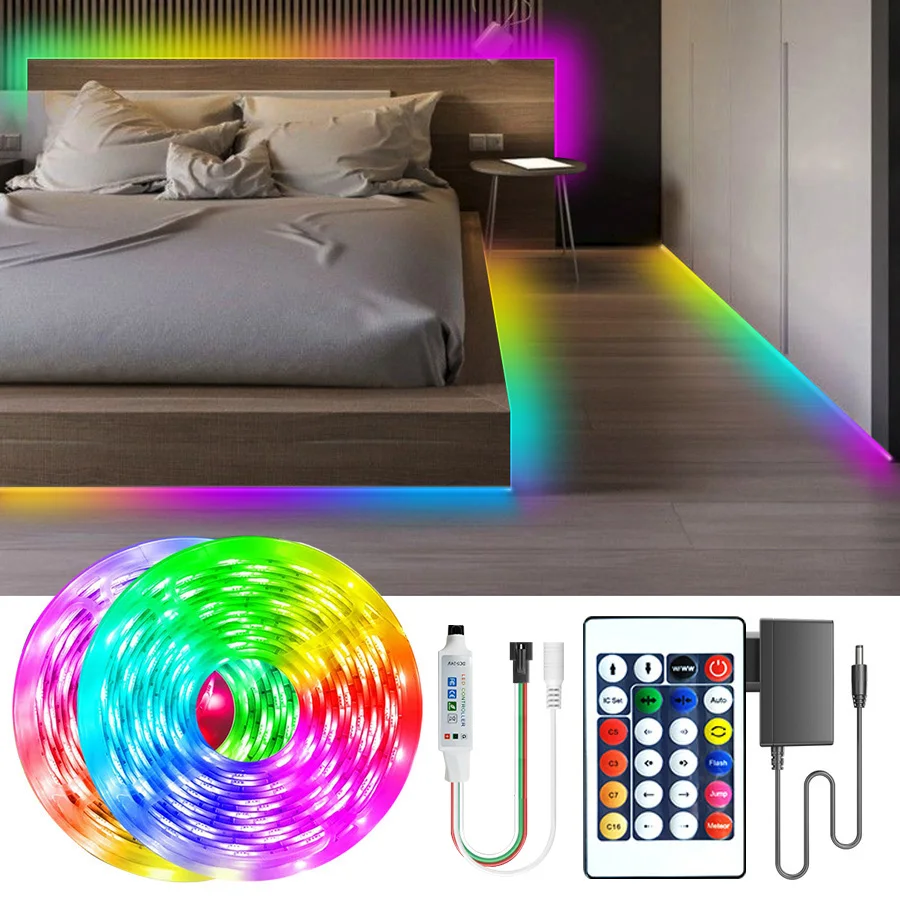 

Светодиодная ленсветильник s WS2811 Dream color SMD LED светильник RGB индивидуально Адресуемая умная гибкая лента RGB Диодная лента DC 12 В