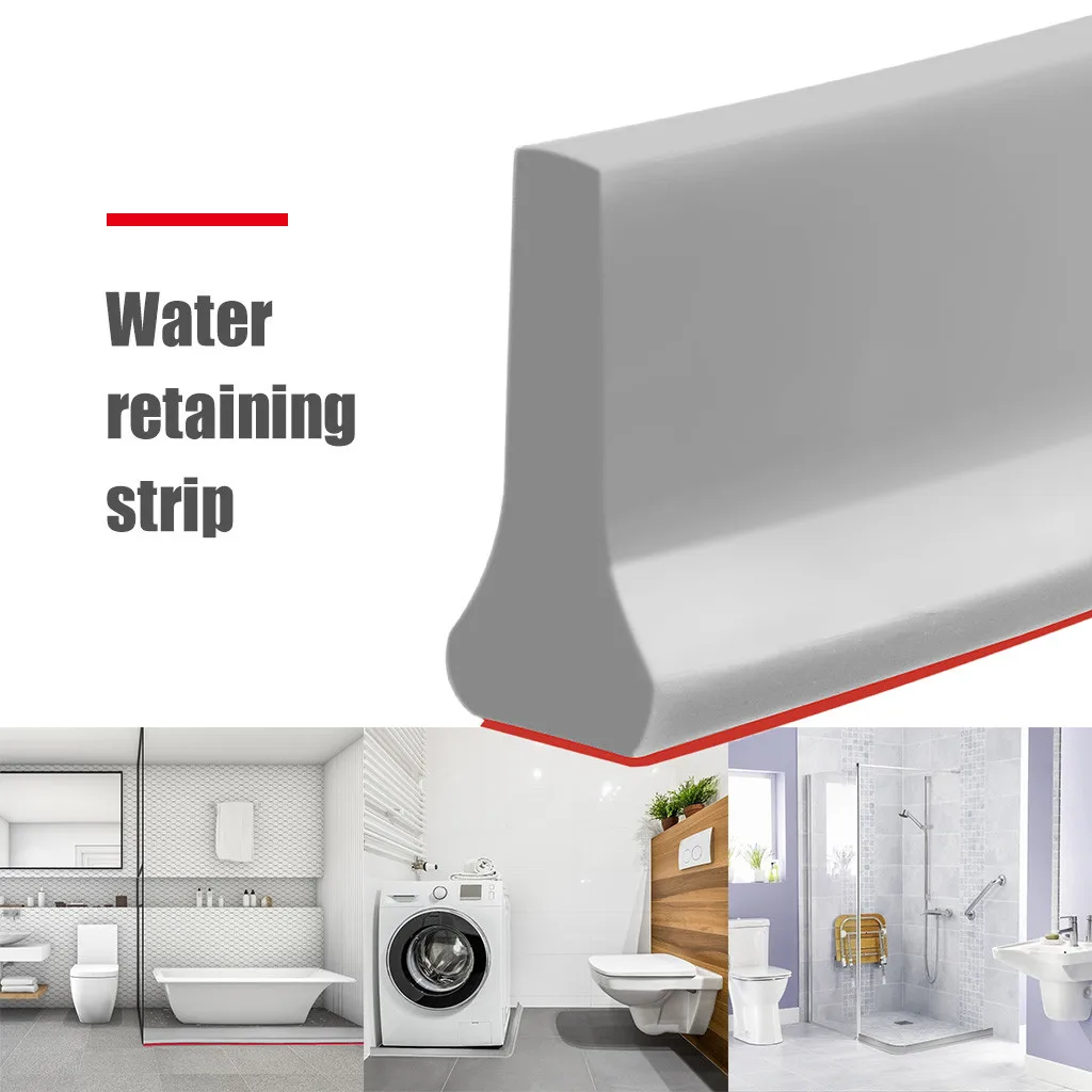 

Collapsible Shower Threshold Water Dam Shower Barrier And Retention System Waterproof Silicone Strip For Bathroom Sink Kitchen