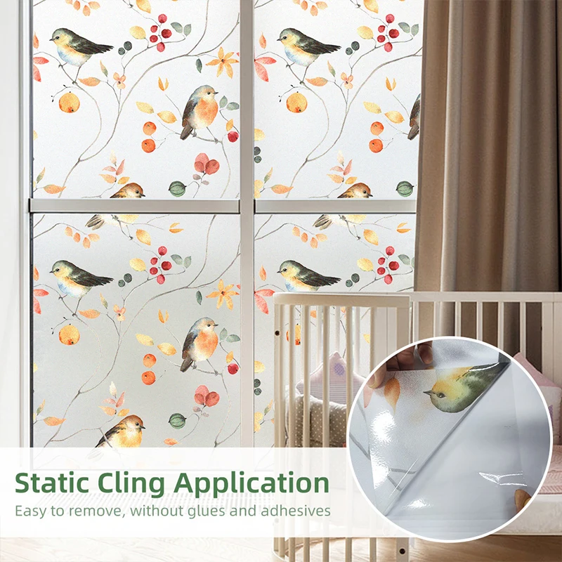 45x16 см витражная пленка для конфиденциальности на окна, антиклейкая статическая липкая Солнцезащитная пленка для окна, термоблокировщик, термоконтроль, Декор