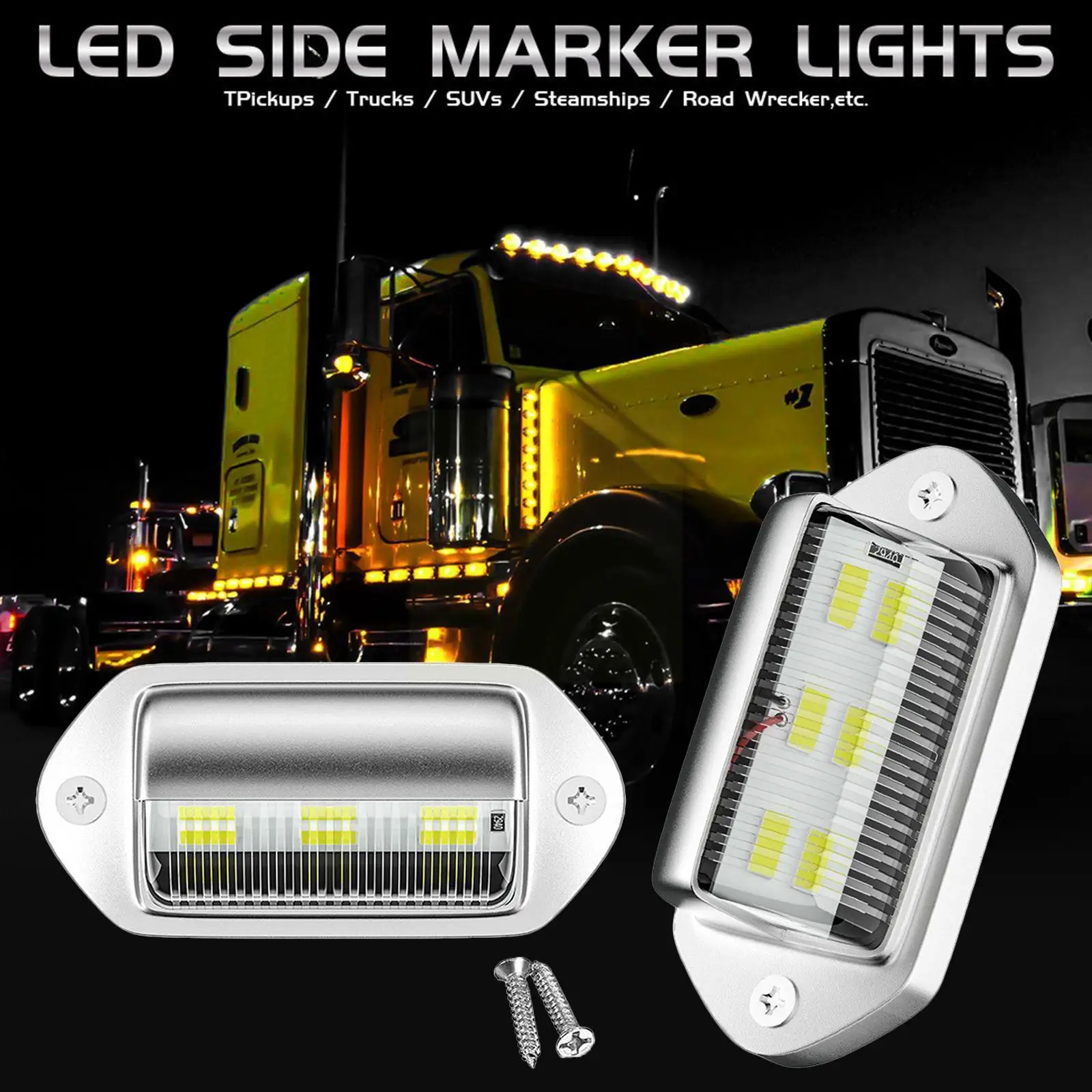 

6 Led License Number Plate Light Taillight Cargo Trunk Plate Rv Suv Car License Step Truck Courtesy Light Light Tag Lamp N3b1