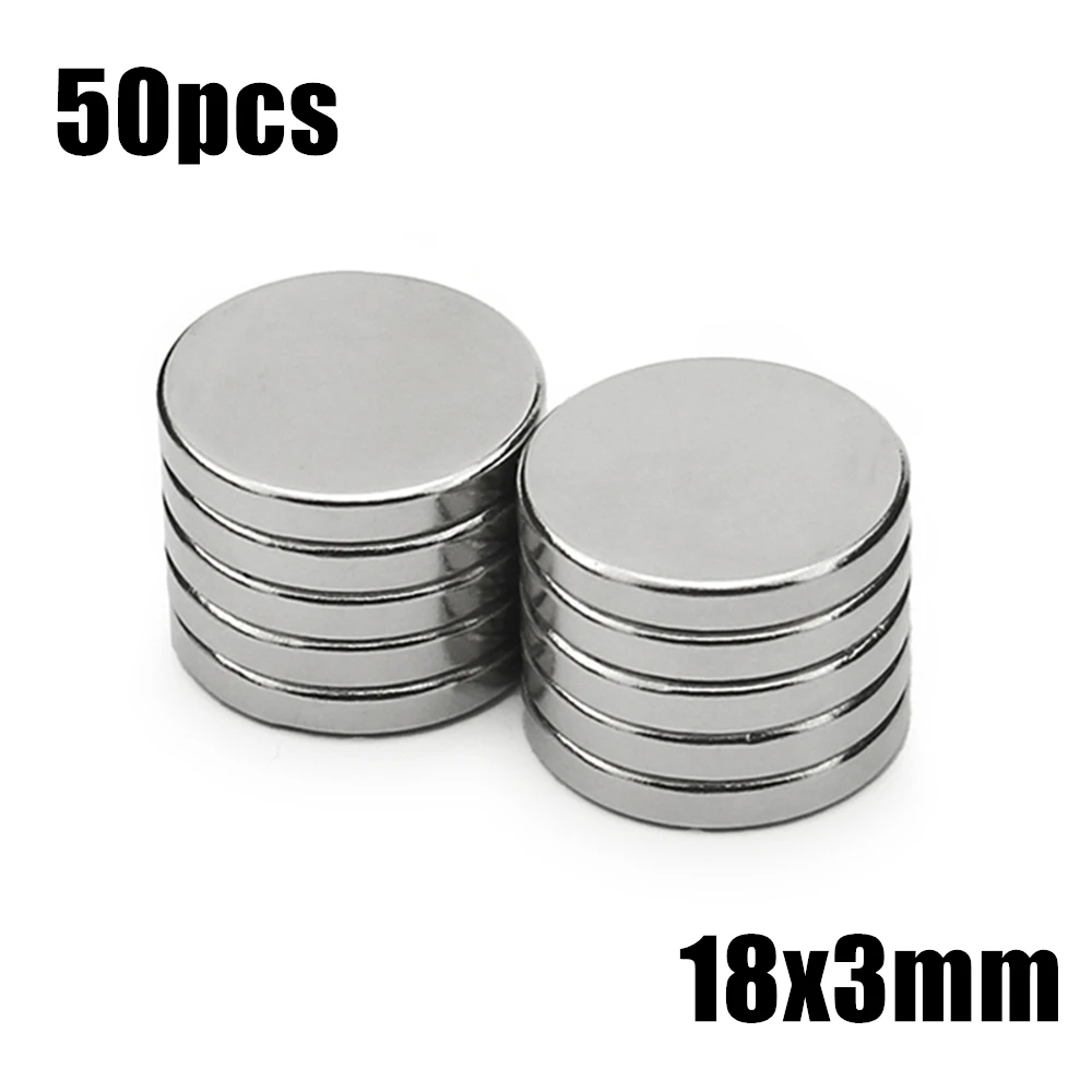 

50pcs 18x3mm Super Powerful Strong Bulk Small Round NdFeB Neodymium Disc Magnets Dia 18mm x 3mm N35 Rare Earth NdFeB Magnet