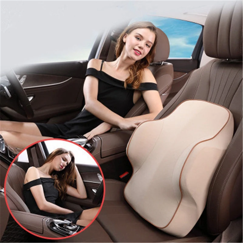 

Car secretary Upgrade Car Pillow Memory Cotton Foam Headrest Neck Car Seat Back Cushion Lumbar Support Rest Auto Accessories