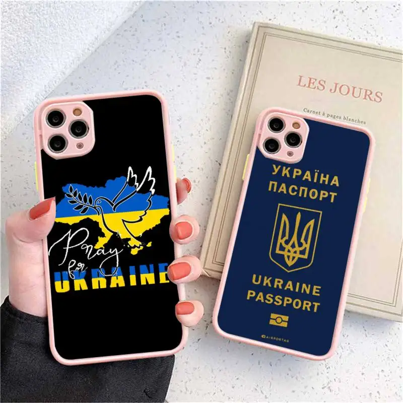 

Ukraine Ukrainian flag passport Phone Case matte transparent For iphone 14 11 12 13 plus mini x xs xr pro max cover