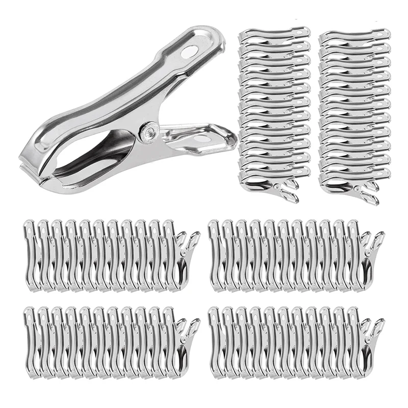 

150 PCS Clothes Clips Garden Clips,Greenhouse Clamps Stainless Steel,Greenhouse Clips For Netting,Have A Strong Grip