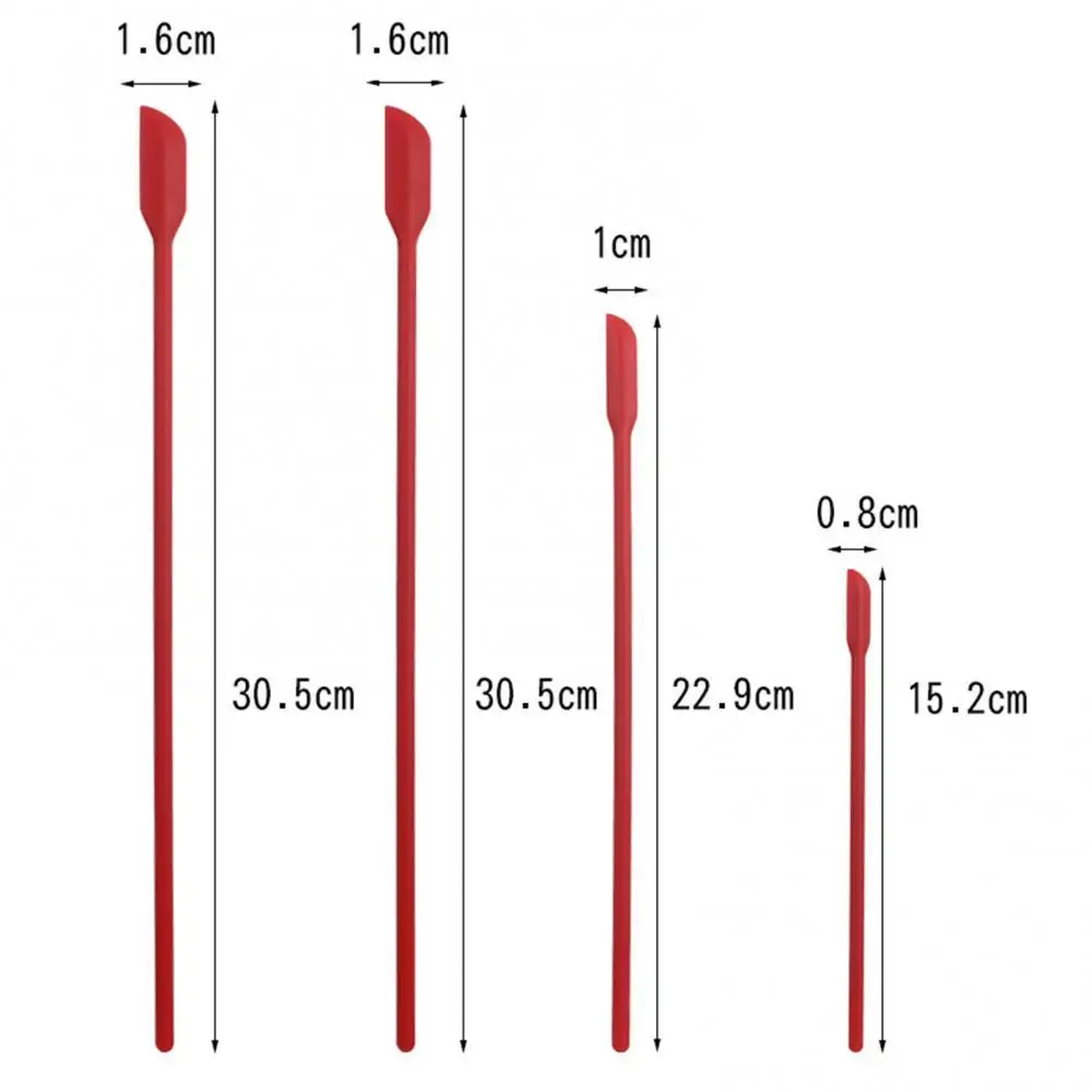 

4Pcs Lengthen Mini Makeup Spatulas Soft Jar Cake Cream Scrapers Kitchen Tools