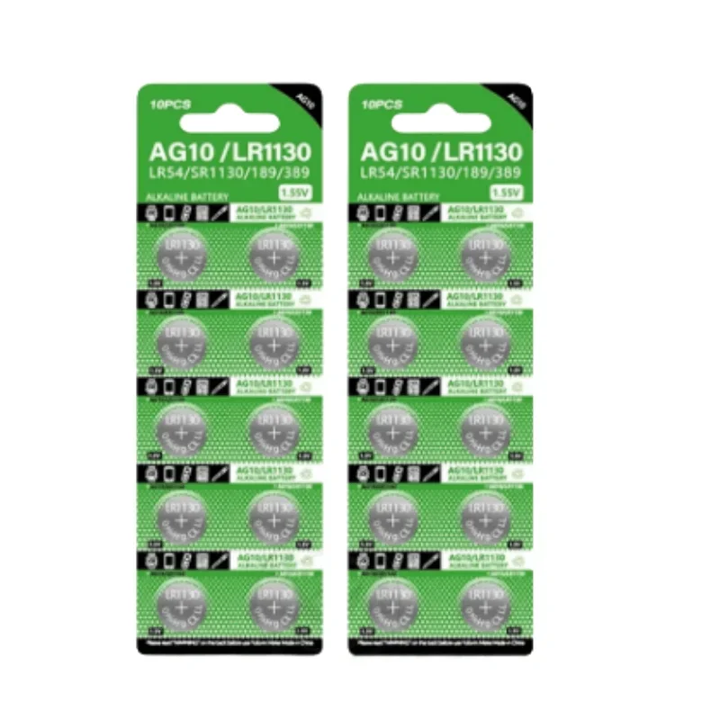 50 шт. AG10 кнопочные батарейки LR1130 389A 189 389 SR54 LR54 L1131 щелочные батарейки-таблетки для
