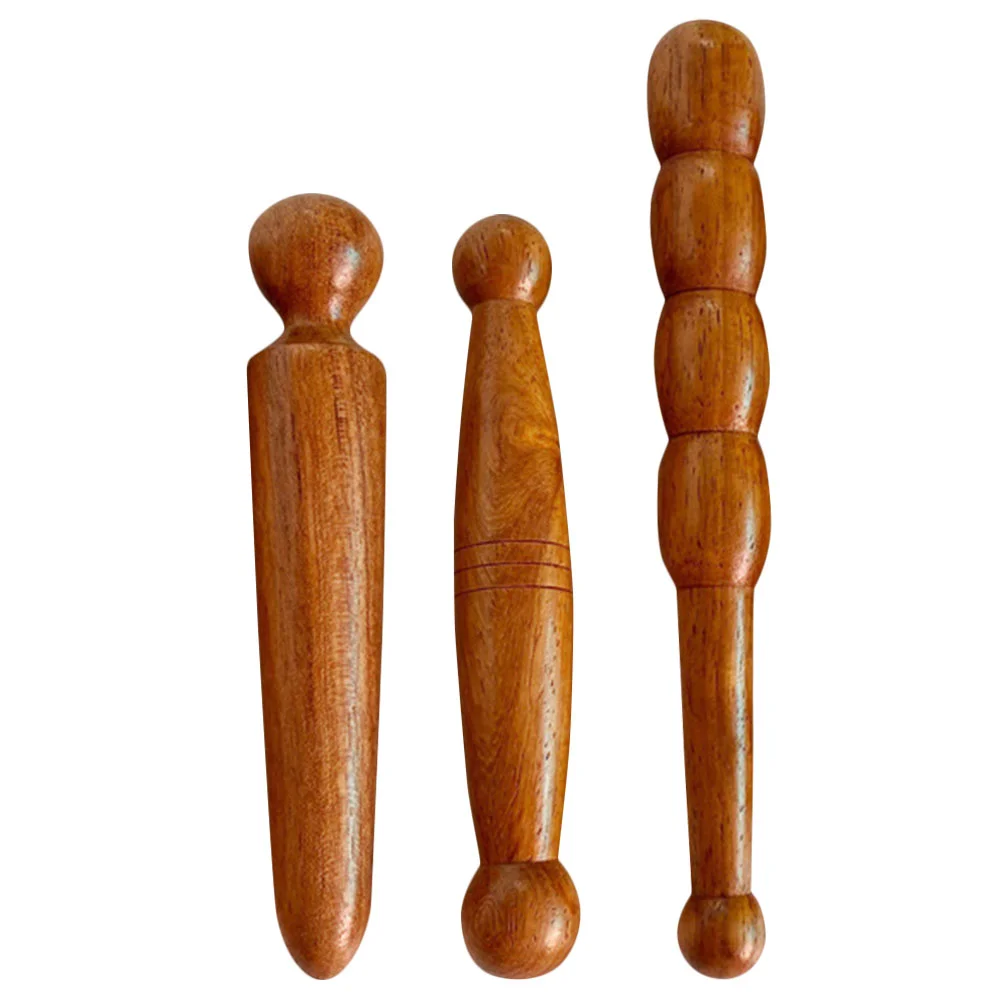 

3 Pcs Foot Massage Stick Wooden Massager Tools Face Equipment Massagers Acupressure Rod Massgae Sticks Pen Sensitive area