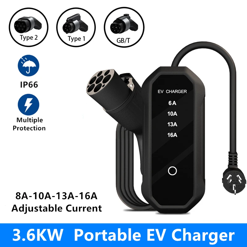 Новое портативное быстрое зарядное устройство для электромобилей тип 2 1 Гбт 16 А 3