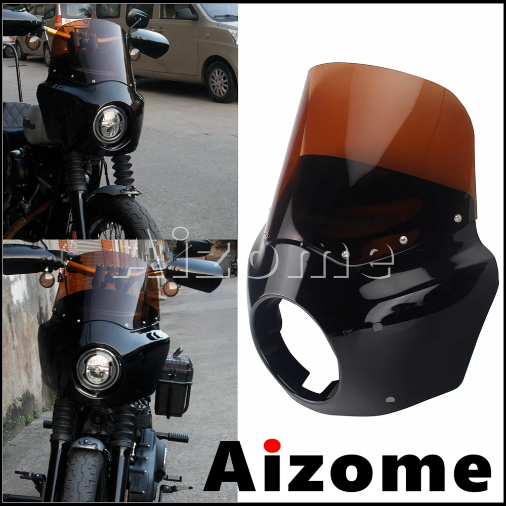 

Motorcycle 11" Windshield Windscreen Headlight Fairing Cover Club Style For Harley Sportster 883 1200 1100 XL1200 XL833 1986-15