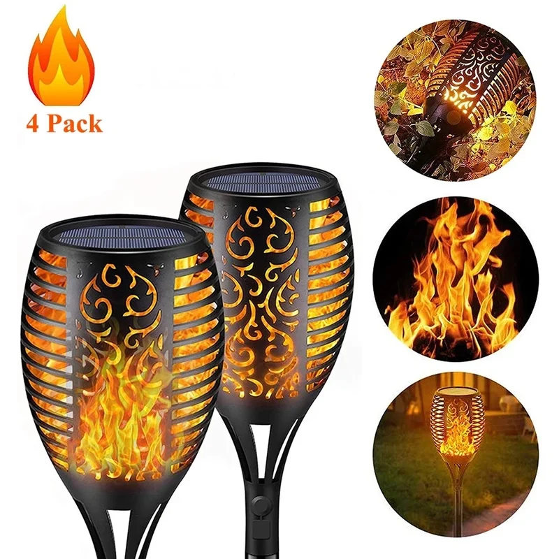 

Outdoor Led Solar Lights Flickering Dancing Flame Torch Solar Lighting Waterproof Lamp for Garden Decoration Landscape Lawn Path
