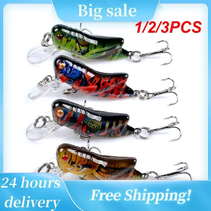 

1/2/3PCS 45mm 3.5g Grasshopper insects Fishing Lures Flying Wobbler Lure hard bait Lifelike Artificial baits Bass Swimbait Pesca