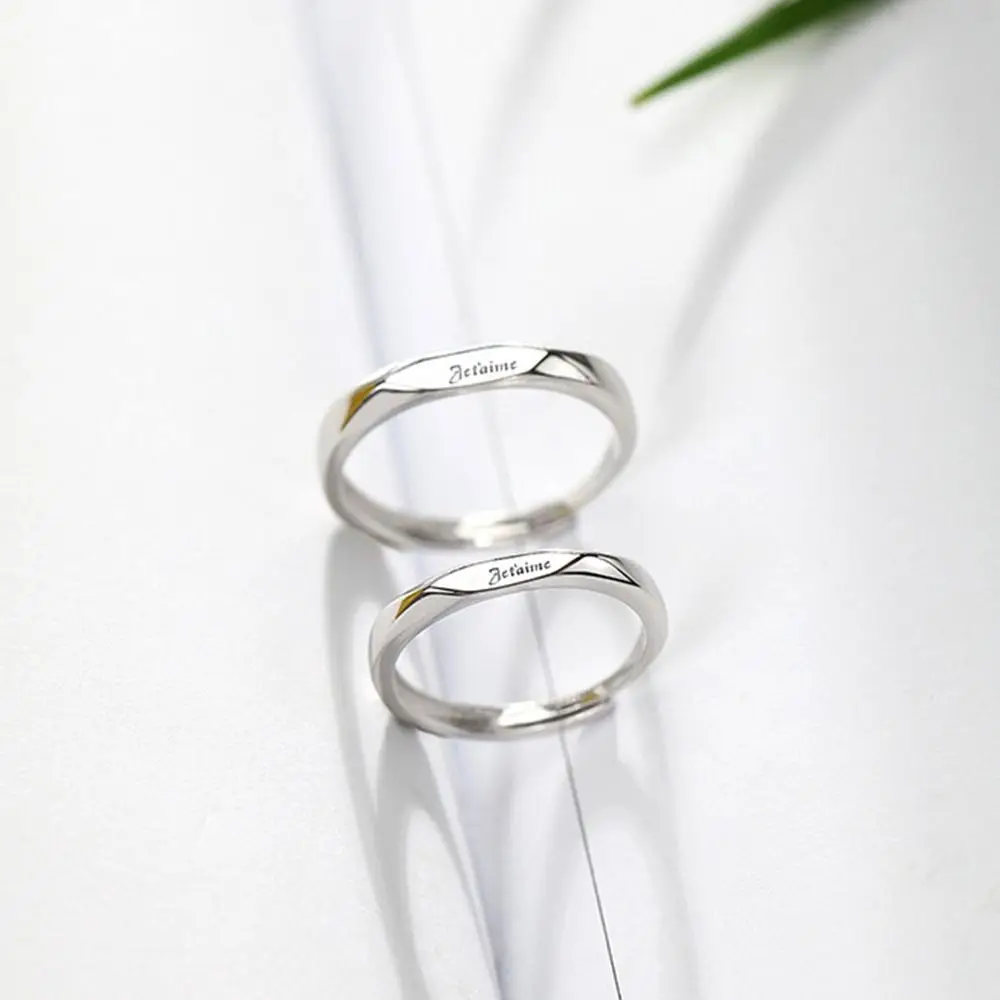 

Valentine's Day Sun Moon Couple Ring Vintage Exquisite Lover Jewelry Accessories Creative Rabbit Letter Finger Decoration