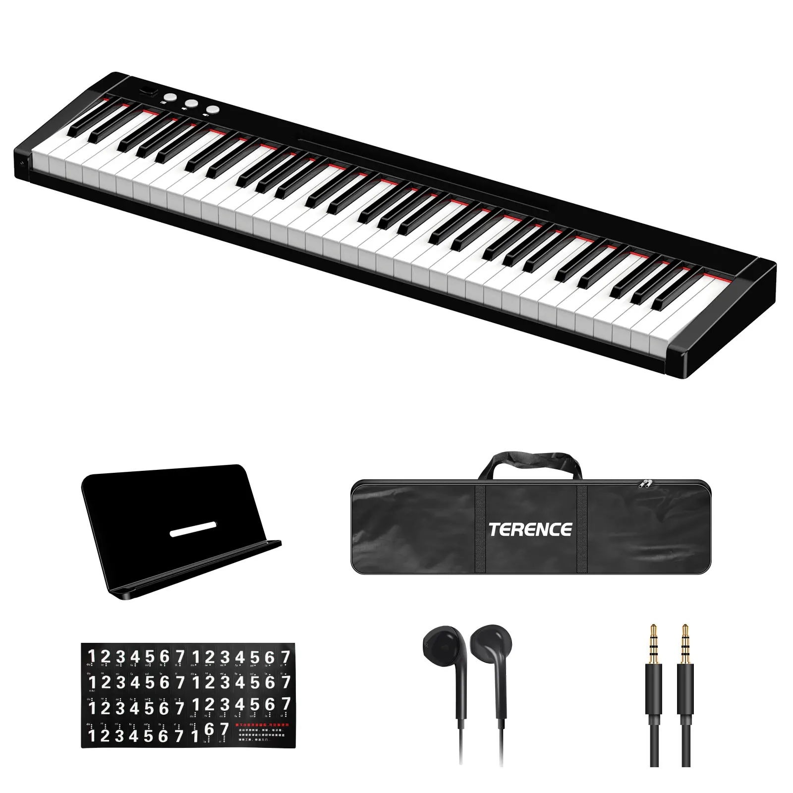 

TERENCE Smart Electronic Organ 61 key 128 Rhythms 140 tones 60 demos Digital Desktop Piano Keyboard