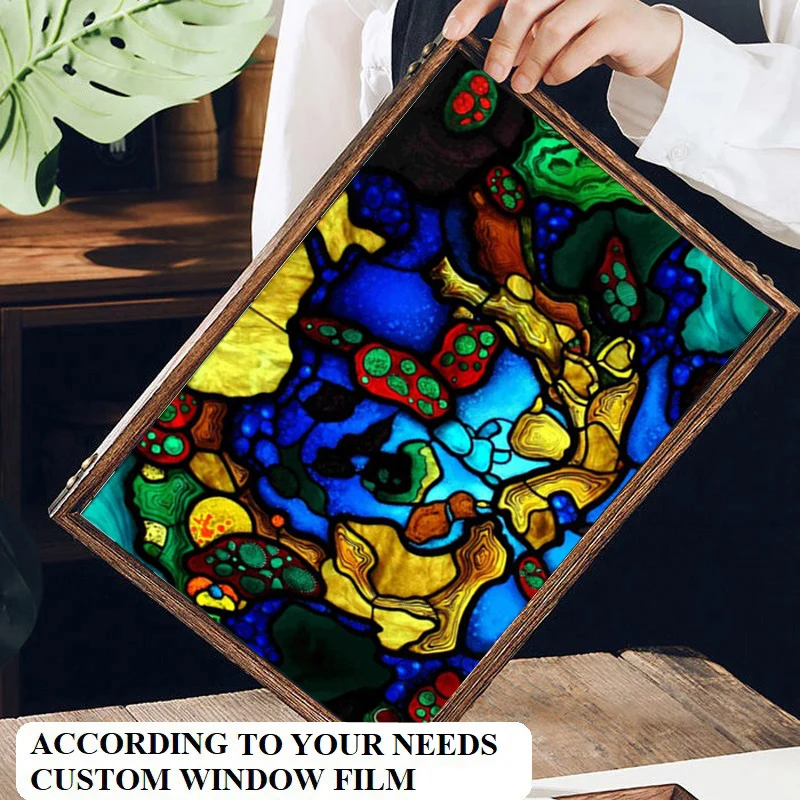 Статические липкие матовые оконные пленки из витражного стекла индивидуального