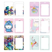 disney anime monsters university dumbo cartoon pvc card cover hanging neck bag student campus card holder lanyard id card shell