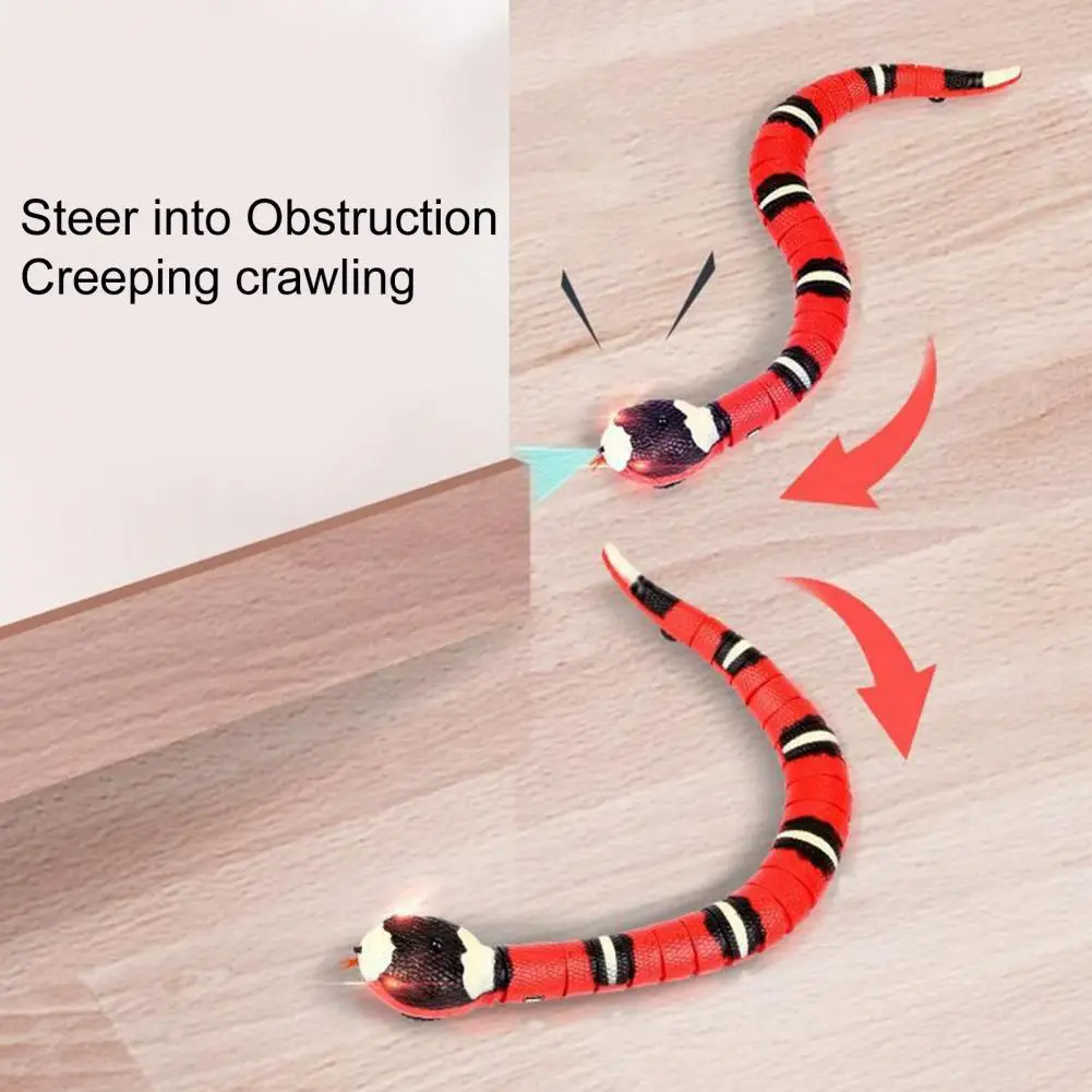 

Snake Tease Toy Funny Flick Tongue 75mAh Automatically Sense Obstacles Escape Snake Tease Toy Pet Supplies