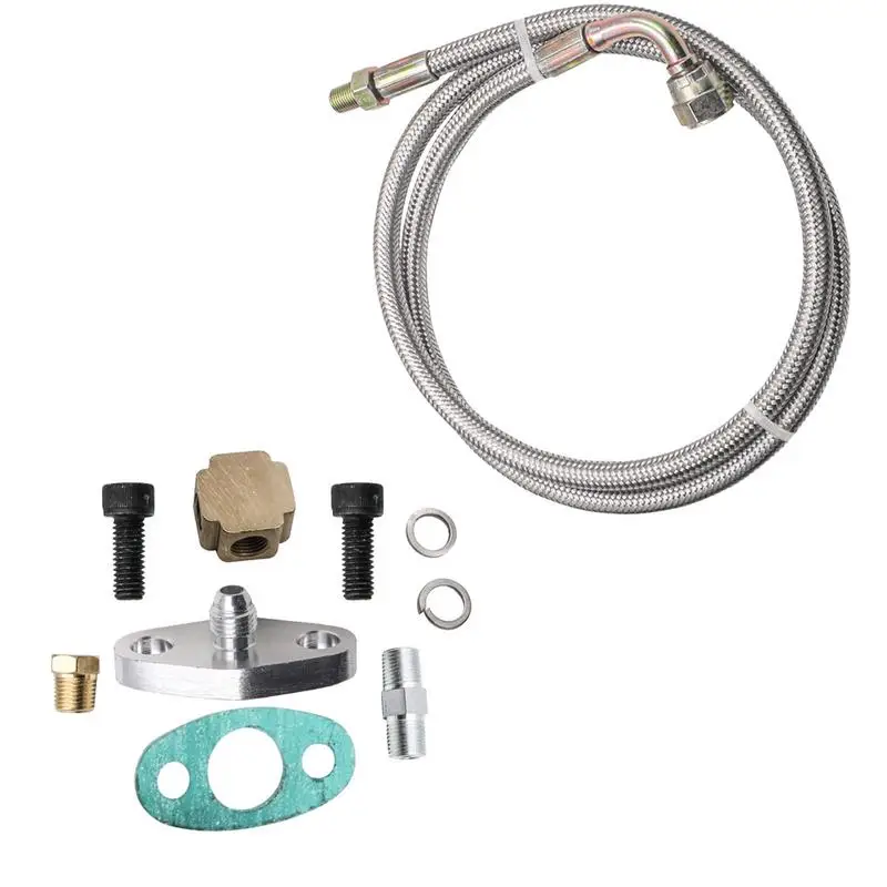 

Turbocharger Oil Feed Line Kit Turbo Oil Feed Line Kit Oil Return Line Oil Drain Line Kit T3 T4 T70 0 1 Turbo Oil Supply Line