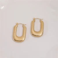 joolim high quality pvd gold finish spiral air core oval stainless steel hoop earring tarnish free gold jewelry