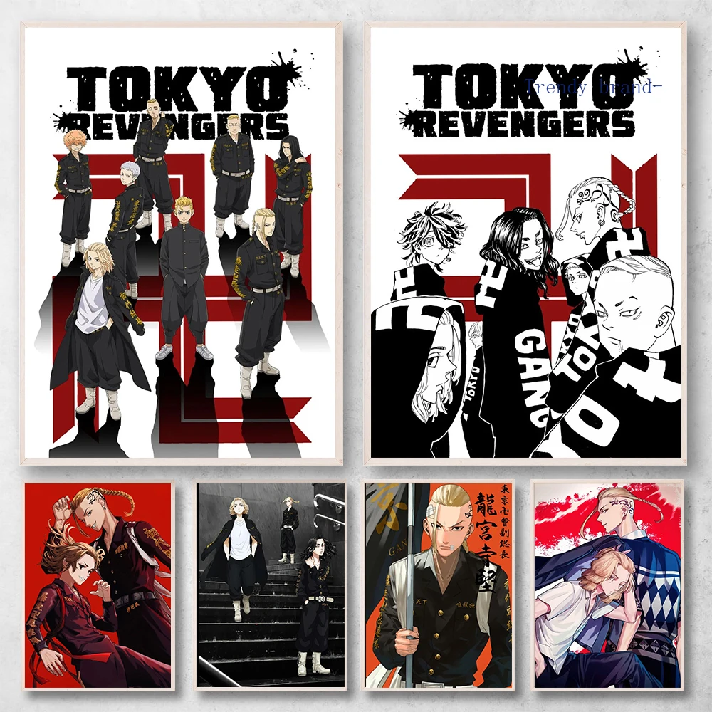 

Tokyo Avengers Japan Anime Posters Canvas Painting Art Nordic Posters and Prints Wall Pictures for Living Room Decor Frameless