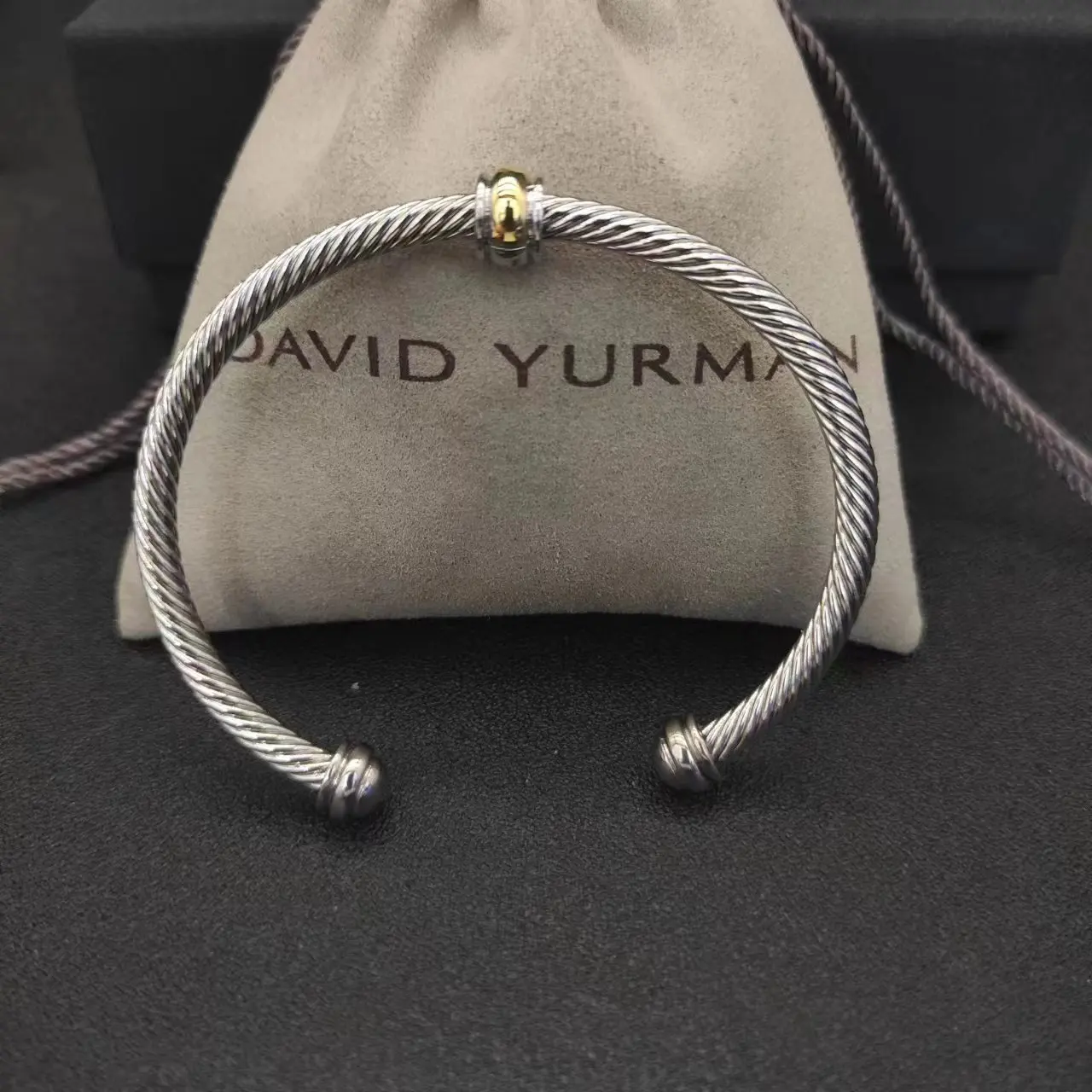 High Quality Men's 4mm Bracelet David Yurman Cable Classic BuckleBracelet With 14k Gold 925 Sterling Silver Free Shipping