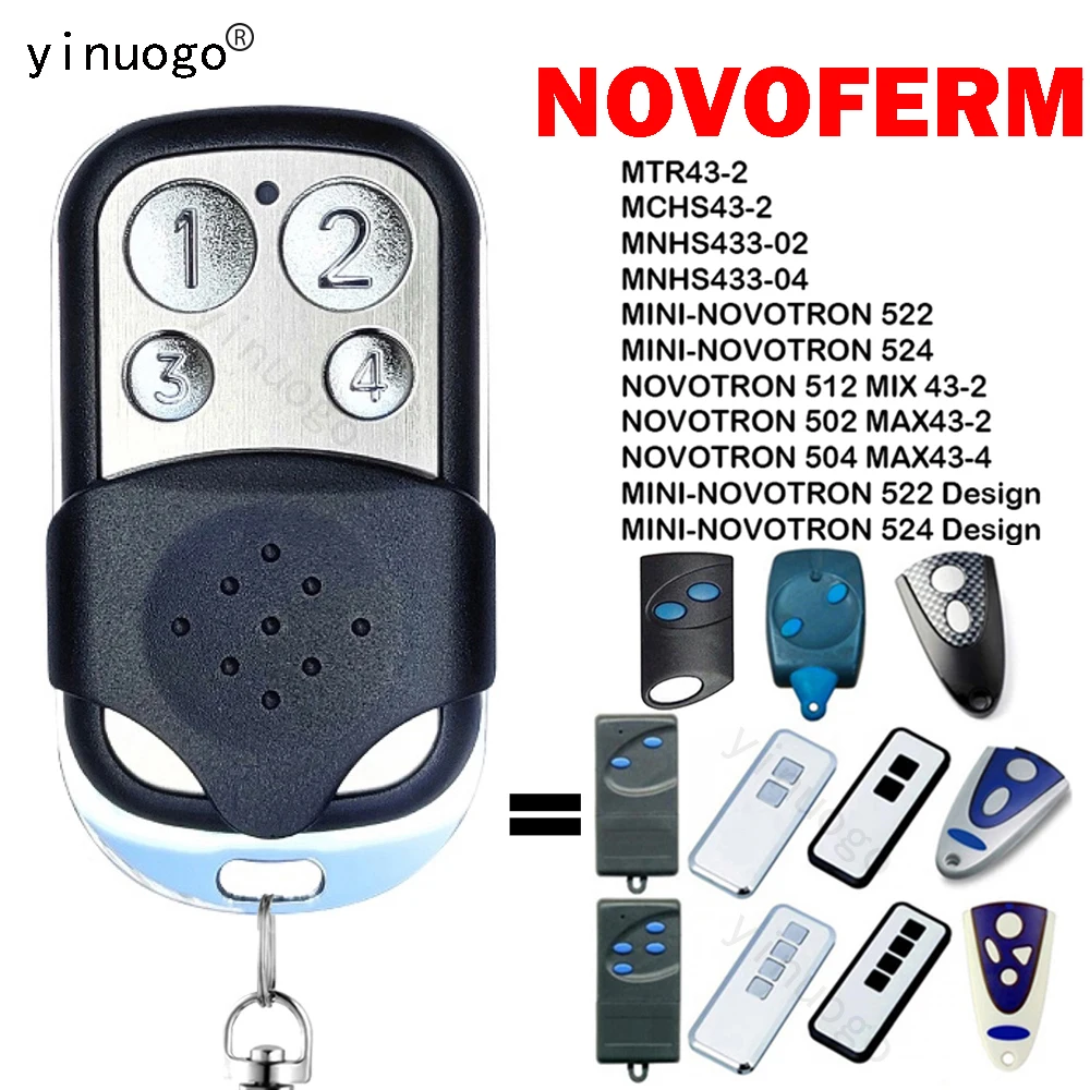 

NOVOFERM NOVOTRON 502 MAX43-2 504 MAX43-4 512 MIX 43-2 Пульт дистанционного управления для гаражных дверей 433,92 MHz Открыватель гаражных дверей 522 524 дизайн