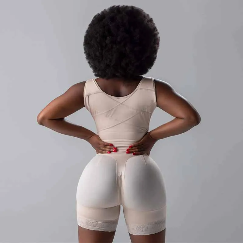 Stage 2 Faja With Bra Butt Lifter Adjustable Front Closure Body Shaper Full Body Control Faja Short/Bra Slimming Fajas