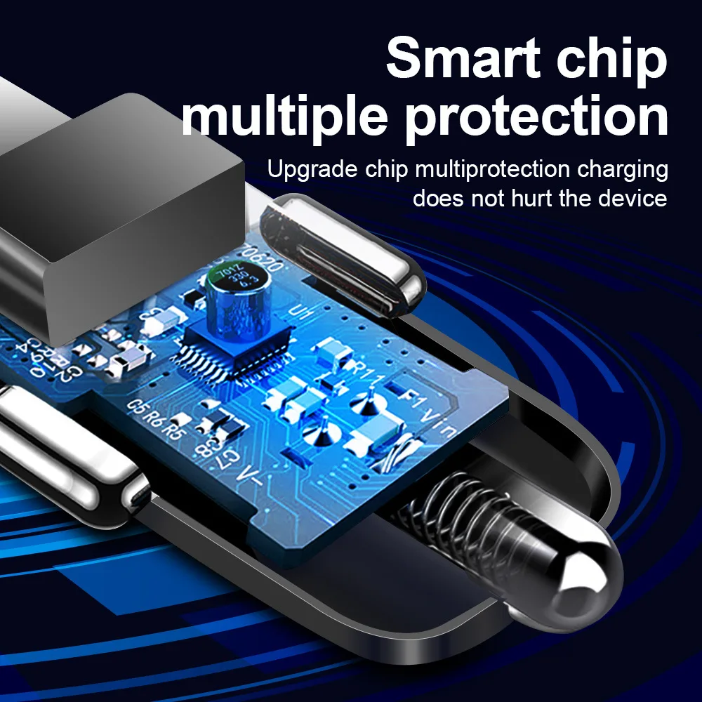 Автомобильное зарядное устройство для мобильного телефона Qc3.0 с тремя USB-портами