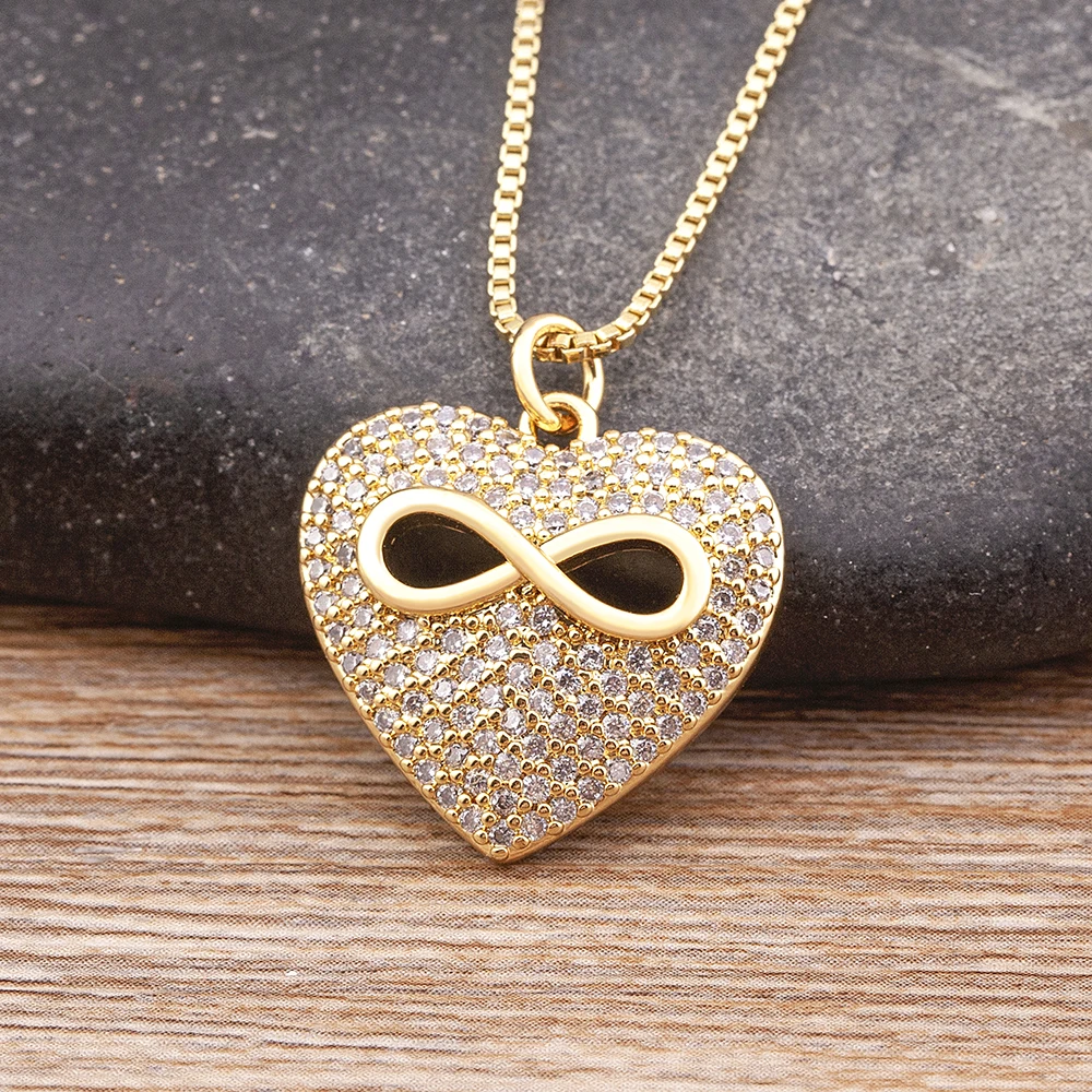 

Nidin Light Luxury Heart Pendant Necklace for Women Romantic Choker Trendy Zircon Collar Lovers Boho Party Fashion Jewelry Gift